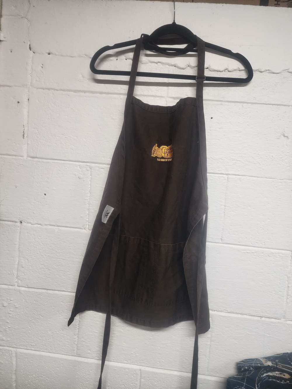 Cracker Barrel Black Apron with Yellow Logo